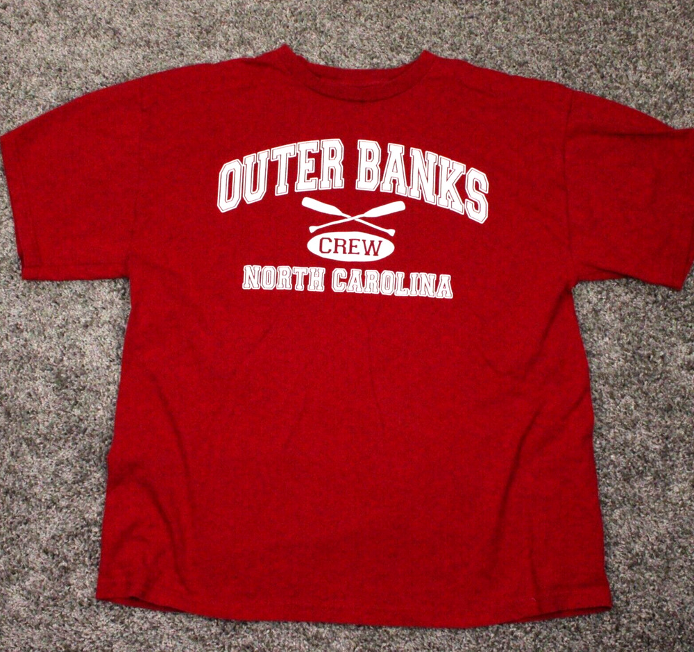 Outer Banks Vintage Graphic Tee Mens XL Red Delta Pro Weight Tourist Shirt